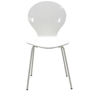 Insect White Side Chair (WhiteMaterials Wood laminate, chrome legsStackable Seat dimensions 18 inches high x 16 inches deepDimensions 34 inches high x 17.5 inches wide x 21.5 inches deep Assembly required )