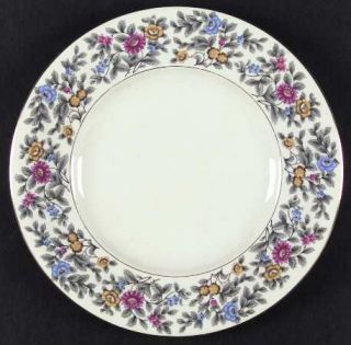 Meito Grayson #657 Dinner Plate, Fine China Dinnerware   Blue,Yellow&Pink Flower