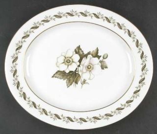 Royal Worcester Bernina 13 Oval Serving Platter, Fine China Dinnerware   White
