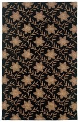 Hand tufted Sovereignty Floral Black Rug (8 X 10) (BlackPattern OrientalTip We recommend the use of a non skid pad to keep the rug in place on smooth surfaces.All rug sizes are approximate. Due to the difference of monitor colors, some rug colors may va