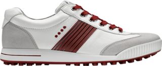 Mens ECCO Golf Street Sport   Concrete/White/Brick Golf Shoes