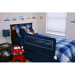 Regalo Blue Swing Down Bed Rail (Navy blueRail swings down and out of the way when not in use   convenient for making the bed20 inch high sidewall accommodates thick mattresses Exclusive Gap Guard adjusts to fit mattresses up to queen size Gap guard featu