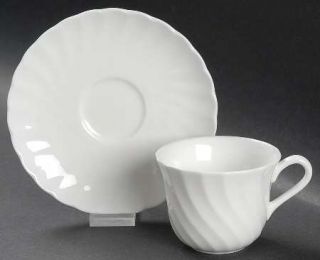 Wedgwood Candlelight Flat Demitasse Cup & Saucer, Fine China Dinnerware   All Wh