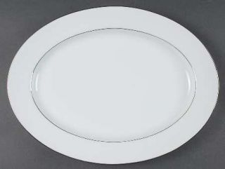 Noritake Envoy 13 Oval Serving Platter, Fine China Dinnerware   White, Smooth E