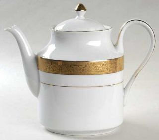 Muirfield Magnificence Teapot & Lid, Fine China Dinnerware   Gold Encrusted Bord