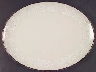Gorham Bridal Bouquet 14 Oval Serving Platter, Fine China Dinnerware   White Fl