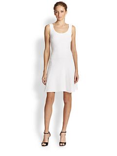 Torn by Ronny Kobo Luciana Jacquard Flared Dress   White