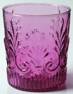 Pilgrim Glass Adams Cranberry Double Old Fashioned   Cranberry,Raised Shell Desi