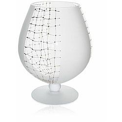 Web Of Intrigue Series Tumbler Vase (FrostedMaterials Sodium based glassDecorative/Functional VaseHolds Water YesDimensions 9.12 inches high x 9.12 inches wide x 10 inches deep )
