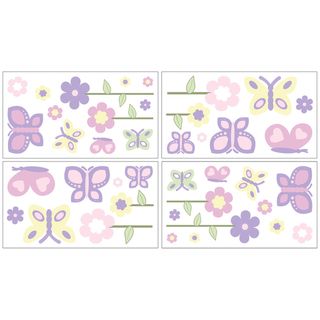 Sweet Jojo Designs Pink And Purple Butterfly Wall Decal Stickers (set Of 4) (PaperHanging instructions Easy peel and stick backingDimensions (each) 10 inches high x 18 inches wideNOTE These decals are intended for standard flat wall finishes and may no