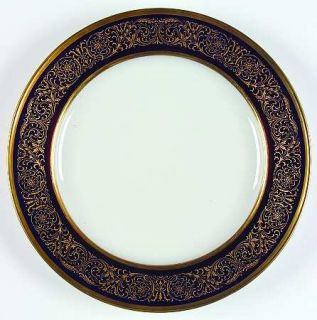 Hutschenreuther Pembroke Cobalt Blue Dinner Plate, Fine China Dinnerware   Gold
