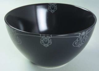 Oneida Renaissance Black Soup/Cereal Bowl, Fine China Dinnerware   Black,White F
