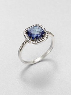 KALAN by Suzanne Kalan Semi Precious Multi Stone & 14K White Gold Ring   Blue To
