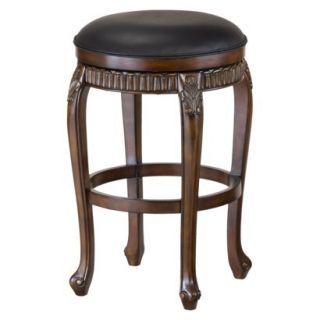 Counter Stool Fleur de Lis Distressed Counter Stool   Red Brown (Cherry)