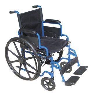 Drive Medical 20 inch Wide Blue Streak Wheelchair With Flip Back Desk Arms (SteelAssembly required )