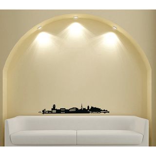 Cityscape Silhouette Black Vinyl Sticker Wall Decal (Glossy blackTheme Cityscape silhouetteMaterials VinylIncludes One (1) wall decalEasy to apply; comes with instructions Dimensions 25 inches wide x 35 inches long )