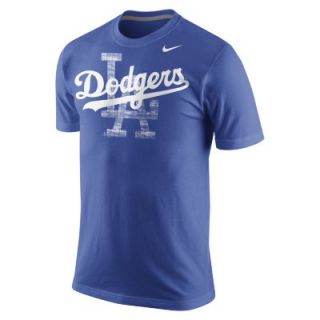 Nike Tri Blend Wordmark Logo 1.4 (MLB Dodgers) Mens T Shirt   Royal