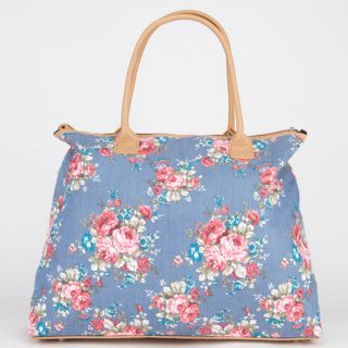 Chambray Floral Canvas Tote Bag Denim One Size For Women 211814800