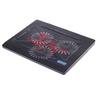 SHUNZHAN USB 2.0 Cooling Pad 3 Fan Cooler for 15 Notebook / Laptop – Black