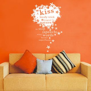 Words Kiss and Love Wall Stickers