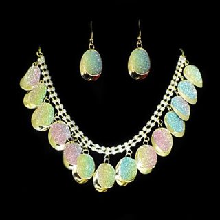 Beautiful Alloy Gold With Clear Rhinestone Womens Jewelry Set (Including Necklace,Earrings)