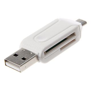 OTG USB SD/T Flash Card Reader (White)