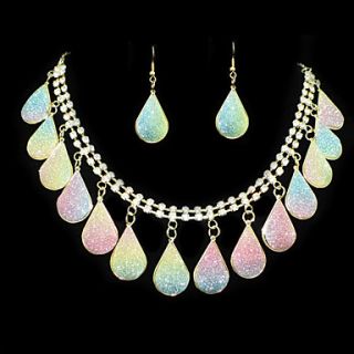 Pretty Alloy Gold With Clear Rhinestone Womens Jewelry Set (Including Necklace,Earrings)