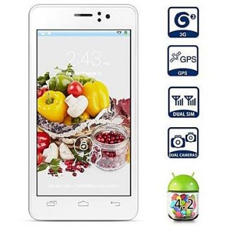 Ebest V5 4.5 QHD Android4.2 OS Dual Core MTK6572 1.0GHz RAM1GB Smart Bar Cellphone (Black/White)