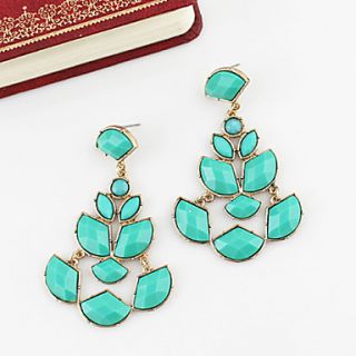 Kayshine Green Hollow Out Diamond Drop Earrings