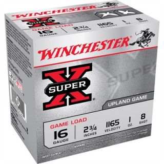 Winchester Super X Game & Field Load Shotgun Ammunition   Winchester Super X Game & Field 16ga 2 3/4   1oz #8 Shot