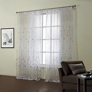 (One Pair)Country Fresh Style Classic Floral Sheer Curtain