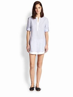 BCBGMAXAZRIA Kelli Chambray Shirtdress   Chambray White