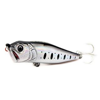 Hard Bait Popper 65mm 8.5g Water Surface Fishing Lure Silver