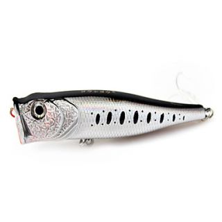 Hard Bait Popper 85mm 14g Water Surface Fishing Lure Silver