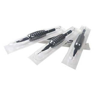 40pcs 9RL Disposable Black Sterilized 19mm Grip Tube Tip Needle