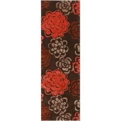 Hand tufted Candice Olson Divine Red Wool Rug (26 X 8)
