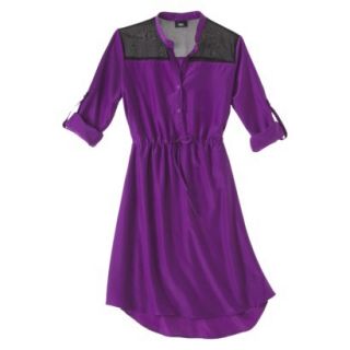Mossimo Womens 3/4 Sleeve Shirt Dress   Fresh Iris M