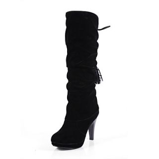 Suede Faux Leather Womens High heel Platform Knee high Boots Big Size (More Colors)