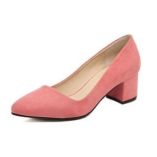 Suede Womens Chunky Heel Pointed Toe Heels Fashion Shoes(More Colors)