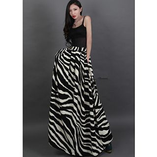 Verragee Zebra Pattern Thin High Waist Skirt