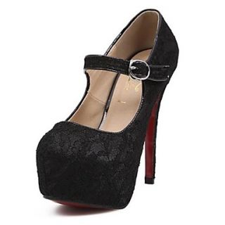 Lace Womens Stiletto Heel Platform Pumps with Buckle Party Shoes(More Colors)