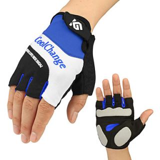 CoolChange Cycling Breathable Mesh Blue Half Finger Gloves