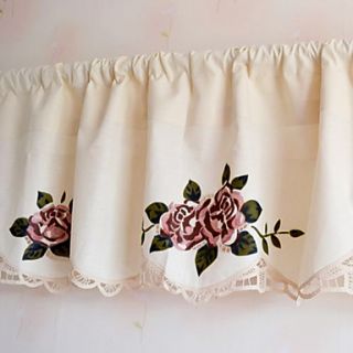 Elegant Country Blooming Rose Pattern Valance (16L×59W)
