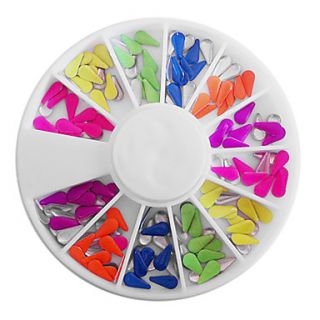 Mixed Candy Color Fluorescent Drop shaped Nail Art Decorations