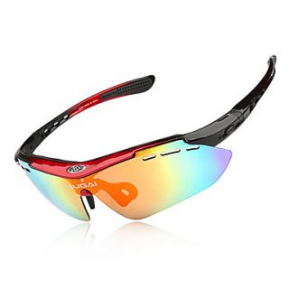 CoolChange UV400 Red Frame Windproof Cycling Glasses(5 Lens)