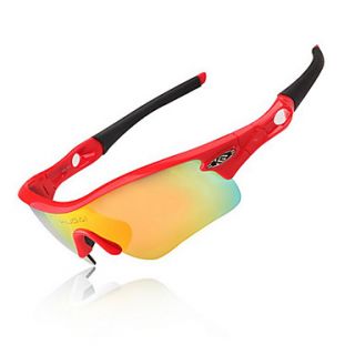 CoolChange UV400 Windproof Red Frame Cycling Glasses(5 Lens)