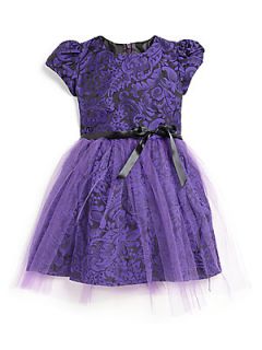 Halabaloo Toddlers & Little Girls Jacquard Dress   Purple