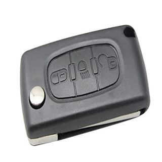 3 Button Flip Remote Key Shell for Citroen Peugeot