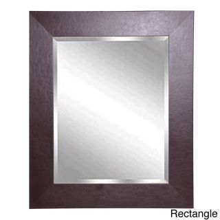 Rayne Wide Brown Leather Wall Mirror