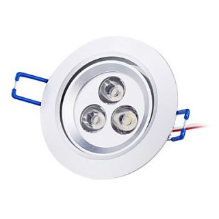3W 220 250LM White Ceiling Lamp/Down Light With LED Driver (85 265V)